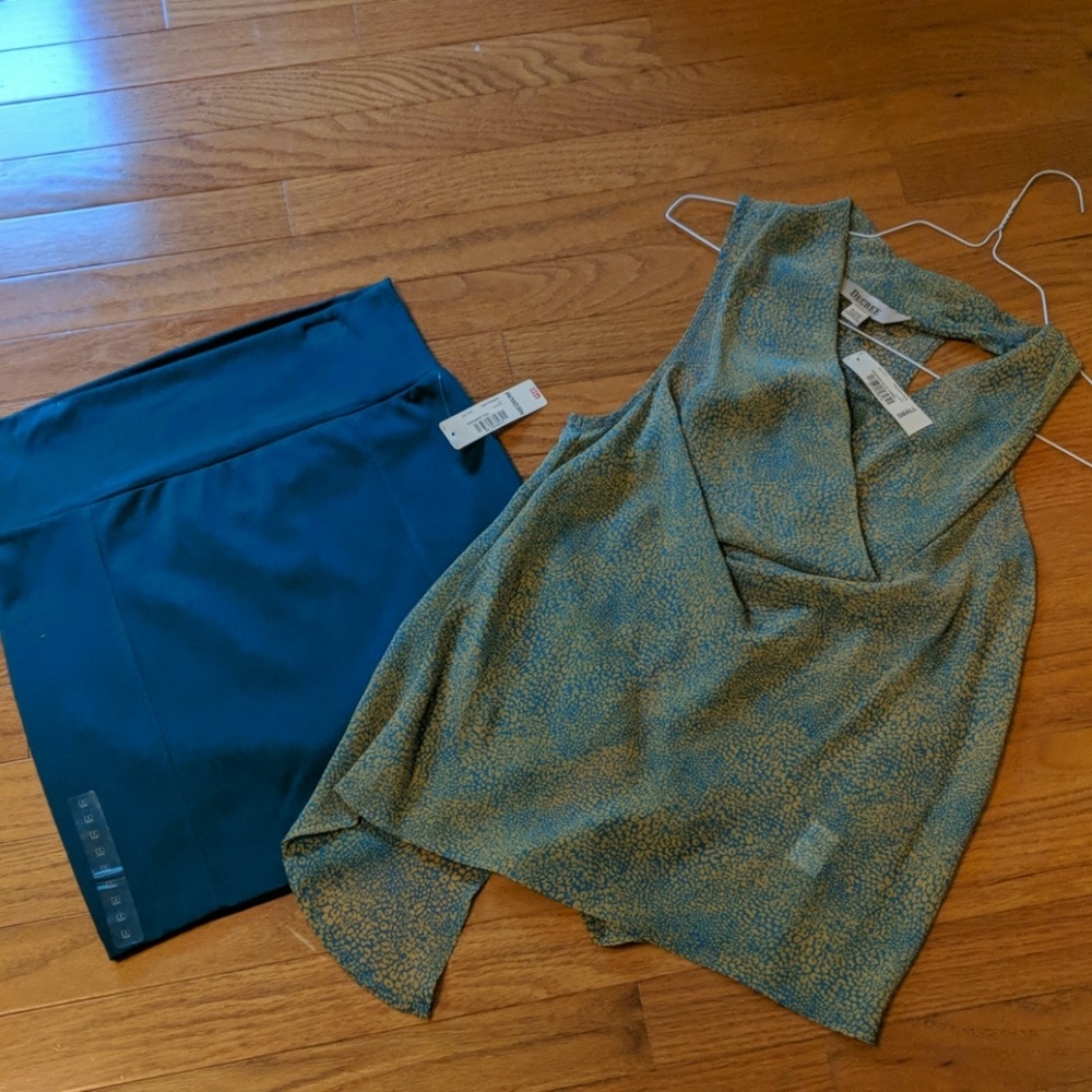 High waisted mini skirt and matching sheer top